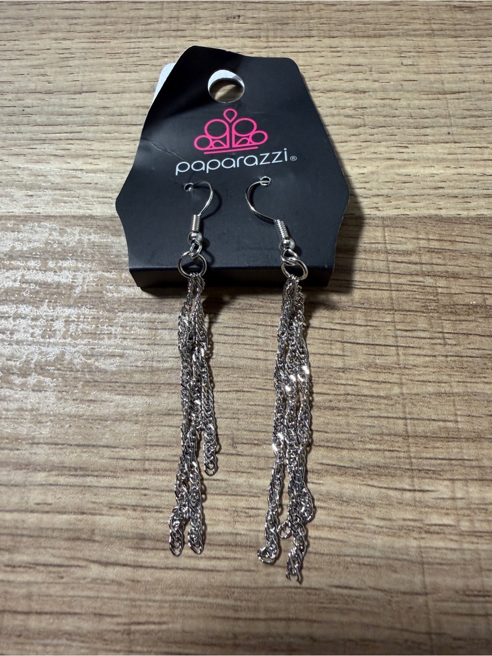 paparazzi Silver Layered Chain Tassel Earrings - Silver